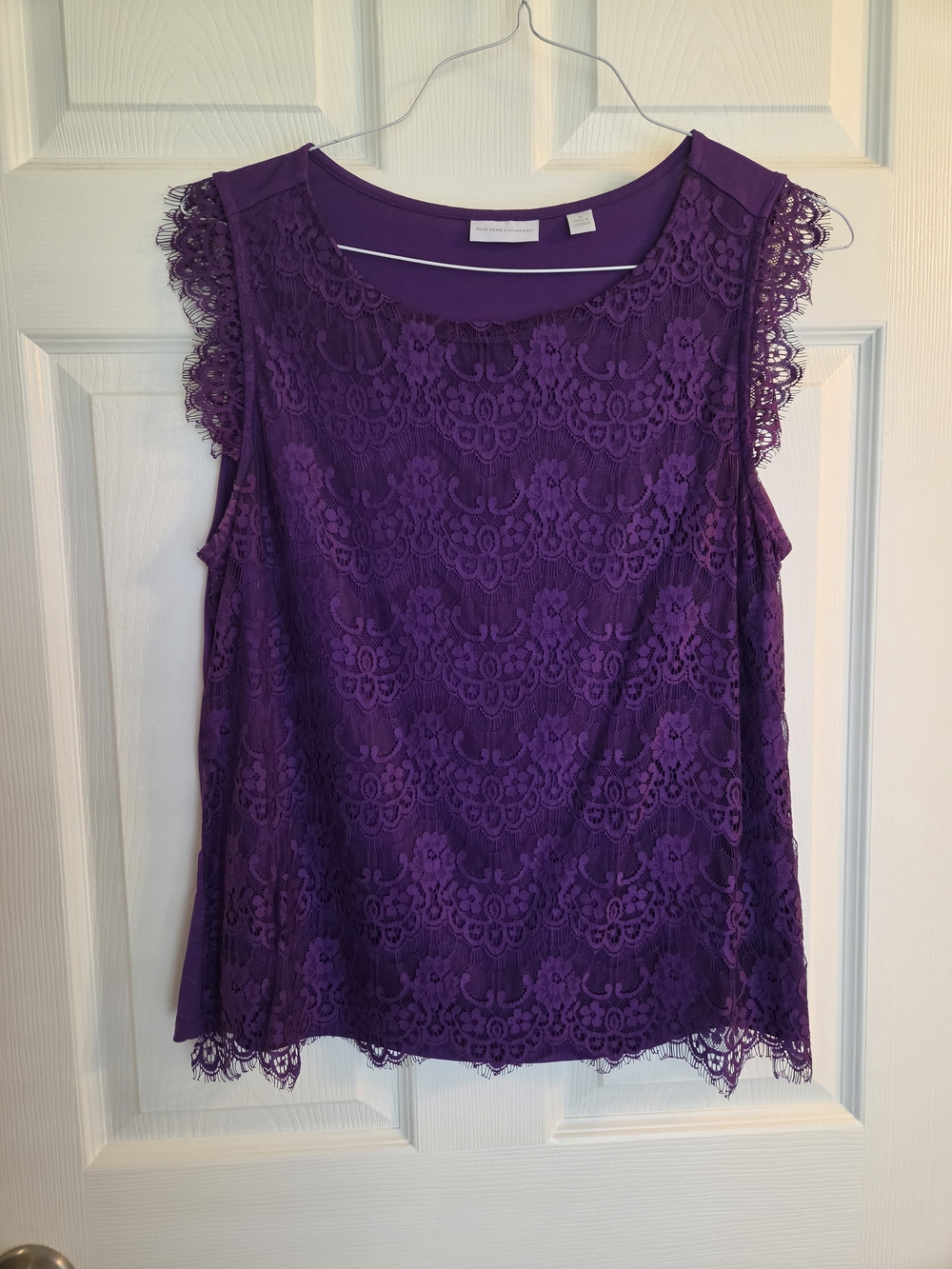 New York & Company Purple Lace Blouse